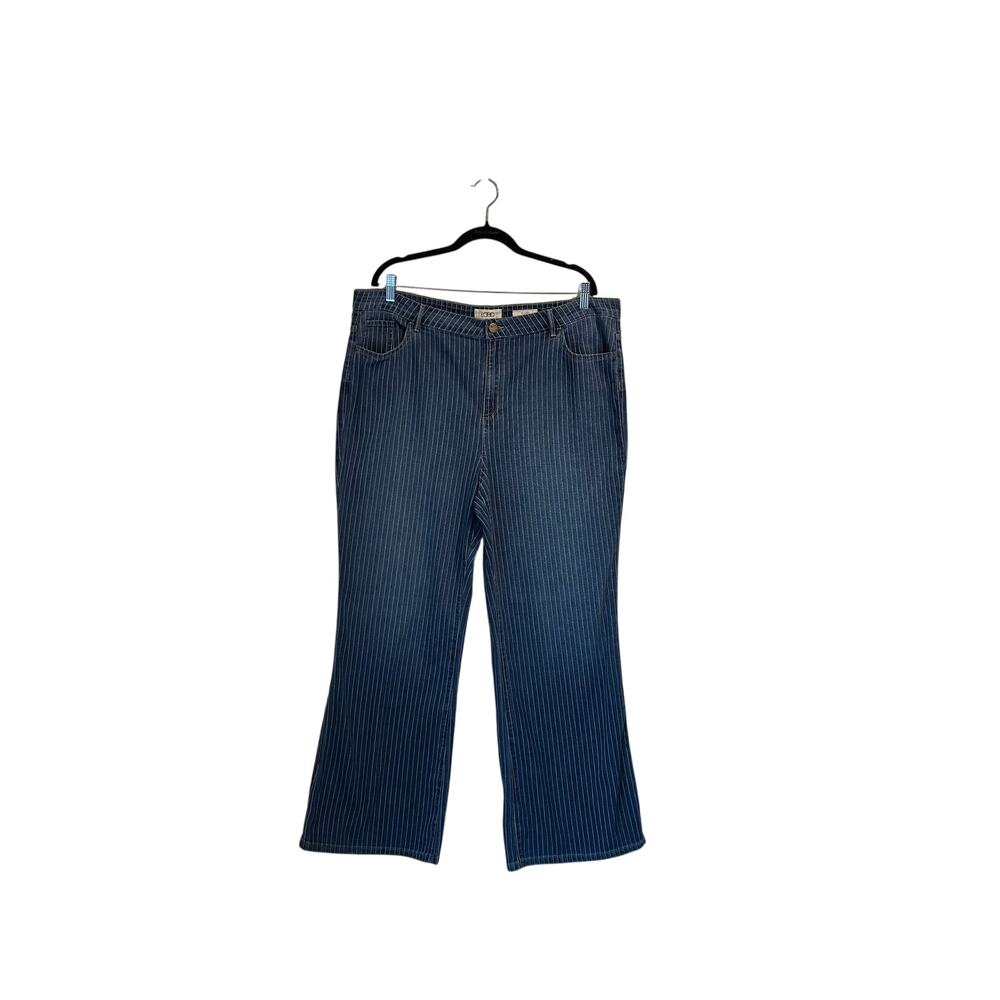 LOGO by Lori Goldstein Size 20W Flare Jeans Striped Dressy Capsule Wardrobe